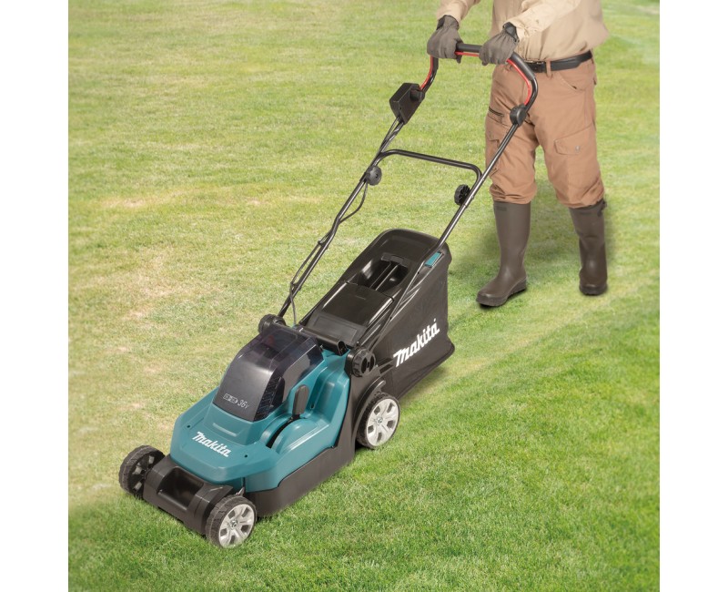 Zāles pļāvējs Makita 18 V akumulatora, 38 cm pļaušanas platums, bez akumulatora un lādētāja DLM382Z