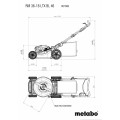 Газонокосилка Metabo 36 В, ширина скашивания 46 см, 2 аккумулятор 5,2 Ач, зарядка 601606650