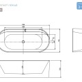 Brīvi stāvoša Vanna O'Design IDYLLE VO 1700x750mm H=550mm Akrila, Olive matt