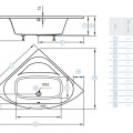 Hidromasāžas vanna O'Design Lips Essentiel, 1600x1600mm, 6 hidro sprauslas, 560W