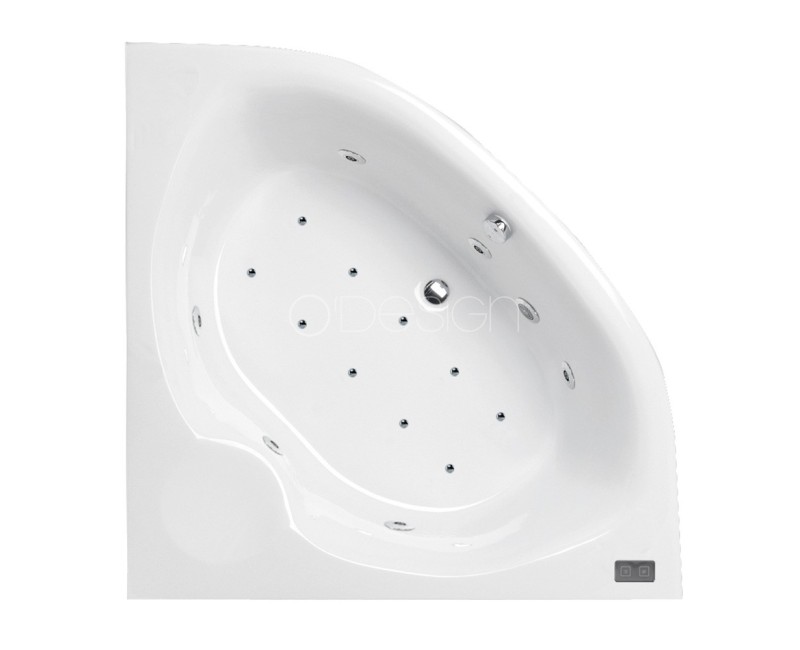 Hidromasāžas vanna O'Design Lips Serenite, 1600x1600mm, 6 hidro un 10 gaisa sprauslas, 1150W