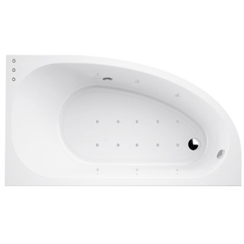 Hidromasāžas vanna O'Design Muse Serenite, 1600x900mm, Labā, 6 hidro un 10 gaisa sprauslas, 1150W