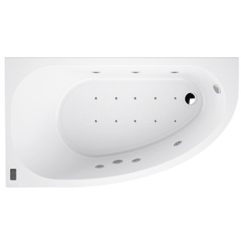 Hidromasāžas vanna O'Design Muse Excellence, 1600x900mm, Kreisā, 6 hidro un 10 gaisa sprauslas, 1150W, 6 Cromo LED