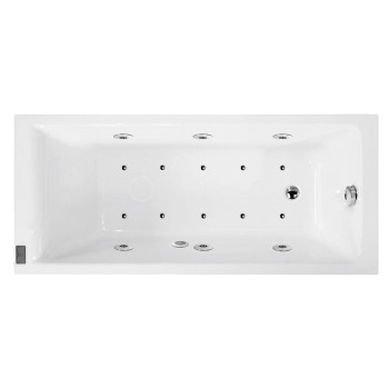 Hidromasāžas vanna O'Design Thalie Serenite, 1600x700mm, 6/6 hidro un 8/10 gaisa sprauslas, 1150W
