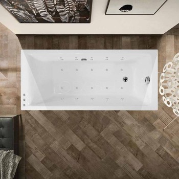 Hidromasāžas vanna O'Design Thalie Excellence, 1600x700mm, 8/10 hidro un 8/10 gaisa sprauslas 1150W, 8/10 Chromo LED