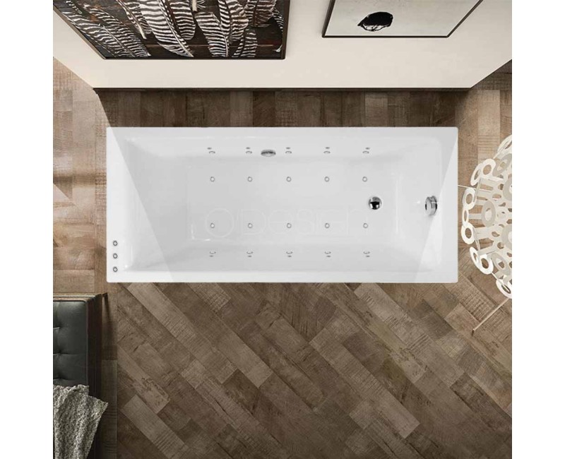 Hidromasāžas vanna O'Design Thalie Excellence, 1700x800mm, 8/10 hidro un 8/10 gaisa sprauslas 1150W, 8/10 Chromo LED