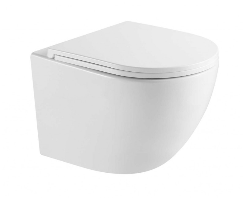 Tualetes poda komplekts Geberit Duofix rāmis ar podu Kielle Oudee Rimless, SoftClose vāku, Hromētu pogu Delta01