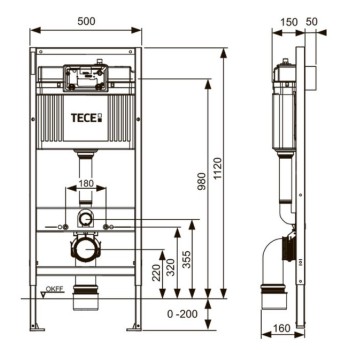 Tualetes poda komplekts TECEbase rāmis ar Kielle Nefia Vortex Rimless+ podu, SoftClose vāku un TECEnow Baltu pogu