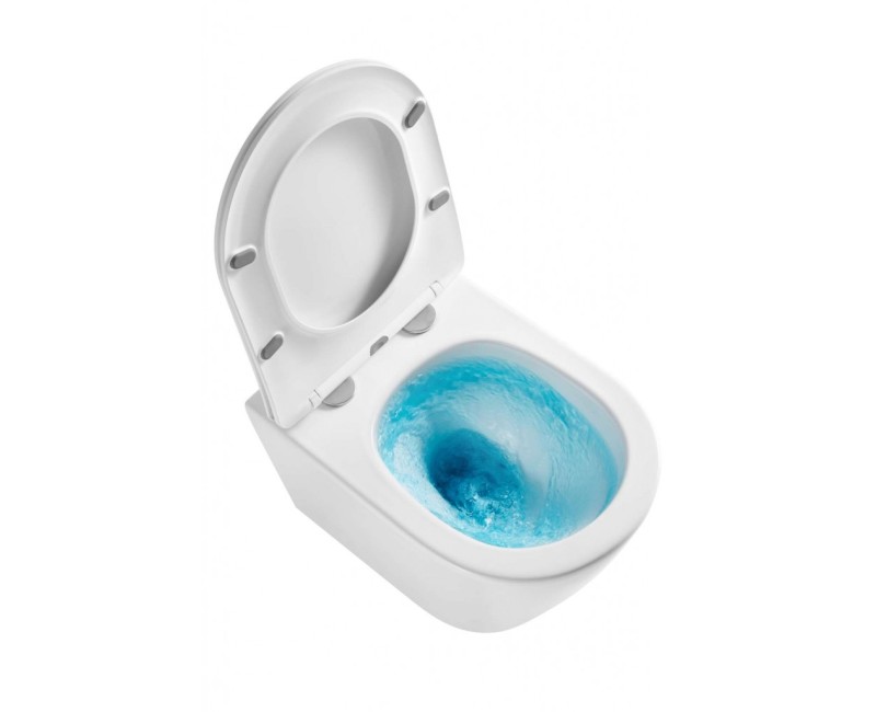 Tualetes poda komplekts TECEbase rāmis ar Kielle Nefia Vortex Rimless+ podu, SoftClose vāku un TECEnow Melnu pogu