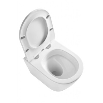 Tualetes poda komplekts TECEbase rāmis ar Kielle Nefia Vortex Rimless+ podu, SoftClose vāku un TECEnow Melnu pogu