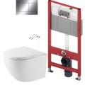Tualetes poda komplekts TECEbase rāmis ar Kielle Oudee Vortex Rimless+ podu, SoftClose vāku un TECEnow Hromētu pogu