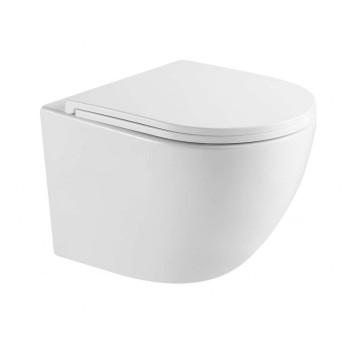 Tualetes poda komplekts TECEbase rāmis ar Kielle Oudee Vortex Rimless+ podu, SoftClose vāku un TECEnow Hromētu pogu