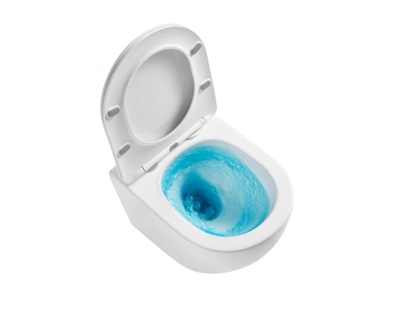 Tualetes poda komplekts TECEbase rāmis ar Kielle Oudee Vortex Rimless+ podu, SoftClose vāku un TECEnow Hromētu pogu