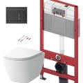 Комплект унитаза TECEbase c Rimfree Laufen Lua, крышкой SoftClose и кнопкой TECEnow Черная.