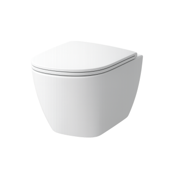 Tualetes poda komplekts TECEbase rāmis ar Laufen Pro Rimless podu, SoftClose Slim vāku un TECEnow Baltu pogu