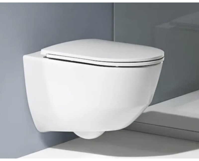 Tualetes poda komplekts TECEbase rāmis ar Laufen Pro Rimless podu, SoftClose Slim vāku un TECEnow Hromētu pogu