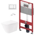Комплект унитаза TECEbase c Rimfree Sanindusa Look, крышкой SoftClose EasyClipp и белой кнопкой TECEnow.