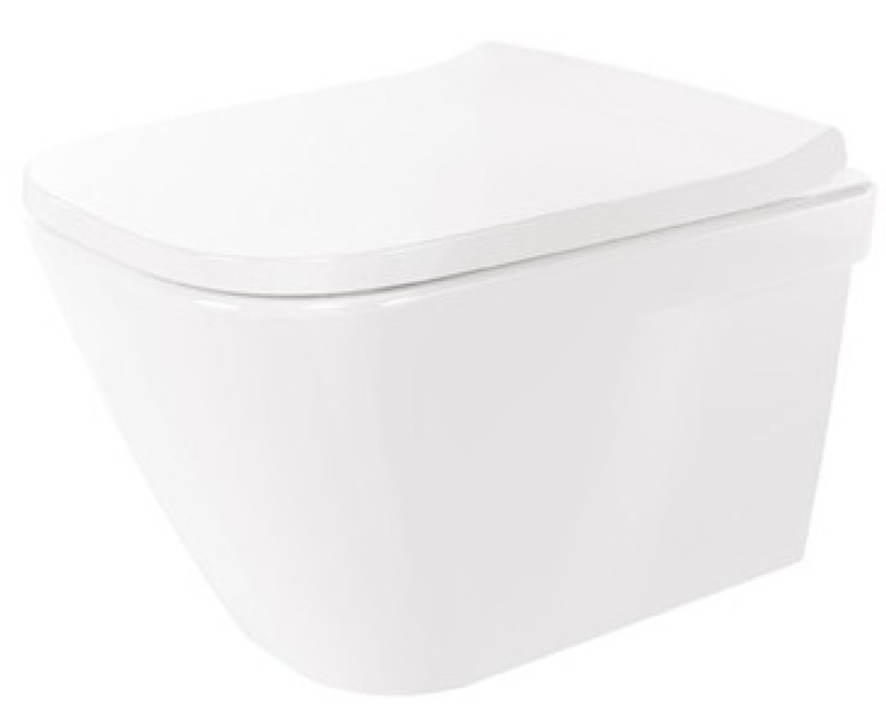 Комплект унитаза TECEbase c Rimfree Sanindusa Look, крышкой SoftClose EasyClipp и белой кнопкой TECEnow.