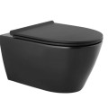 Комплект унитаза TECEbase c Rimfree Sanindusa Urb.y 48 черного цвета, крышкой SoftClose EasyClipp Slimlid и кнопкой TECEnow черного цвета.