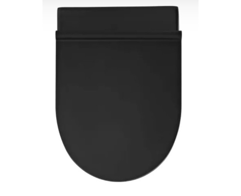 Комплект унитаза TECEbase c Rimfree Sanindusa Urb.y 48 черного цвета, крышкой SoftClose EasyClipp Slimlid и кнопкой TECEnow черного цвета.