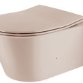 Tualetes poda komplekts TECEbase rāmis ar Sanindusa Urb.y 48 Rimless Taupe podu, SoftClose EasyClipp Slimvāku un TECEnow Melnu pogu
