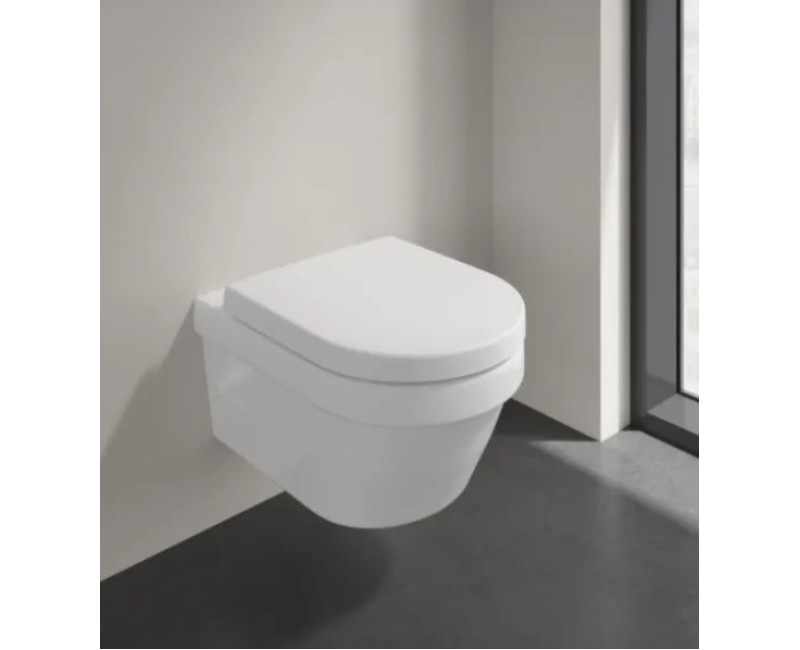 Tualetes poda komplekts TECEbase rāmis ar Villeroy & Boch Architectura Rimless podu, SoftClose vāku un TECEnow Hromētu pogu