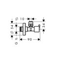 Ventilis Hansgrohe stūra ventiļi S, hroms 13901000