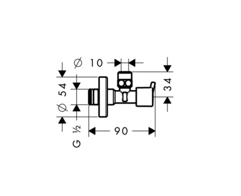 Ventilis Hansgrohe stūra ventiļi S, hroms 13901000