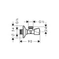 Hansgrohe kampinis vožtuvas E, chromas 13903000