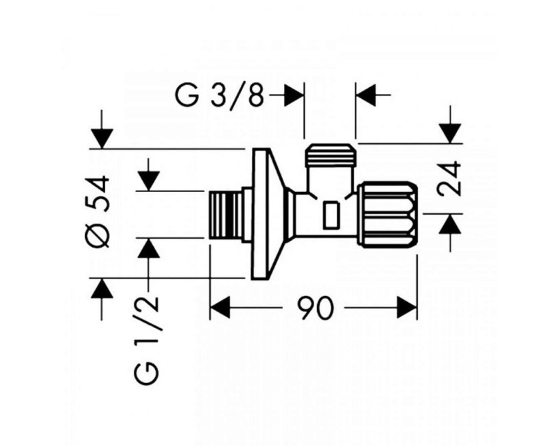 Ventilis Hansgrohe stūra vārsti stūra ar smalko filtru, hroms 13904000