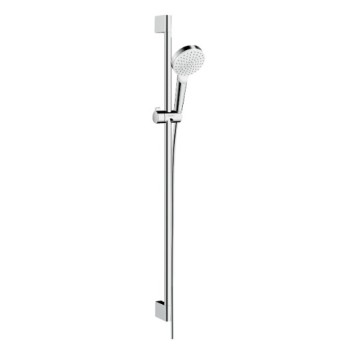 Dušo komplektas Hansgrohe Crometta 100, EcoSmart 9 l/min, dušo stovas 90 cm, baltas/chromas 26539400