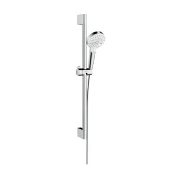Dušas komplekts Hansgrohe Crometta Rokas Dušas , 2 strūklas, stieņa un šļūtenes komplekts, zaļa 6 l/min, balta/hromēta 26555400