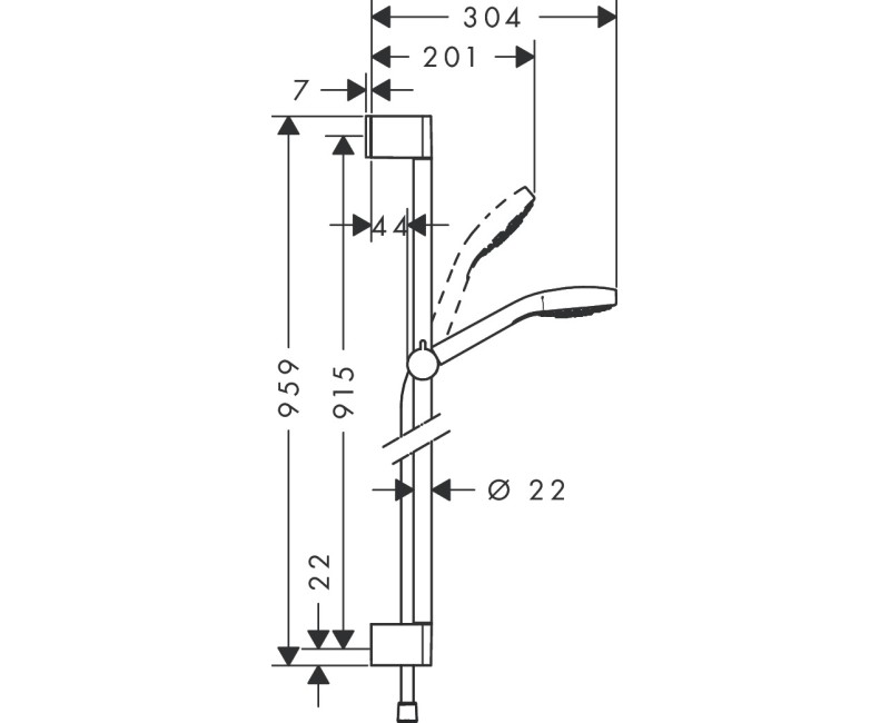 Dušas komplekts Hansgrohe Croma Select E Multi, 3 plūsmas veidi, balts/hroms 26590400