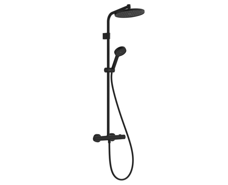 Dušas Sistēma Hansgrohe Activera S ar termostatu, D 24 cm, 2 plūsmas veidi, EcoSmart+, matēti melns 28083670