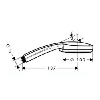 Dušas klausule Hansgrohe Croma 100 - Multi dušas galva, 3 plūsmas, matēts hroms 28536880