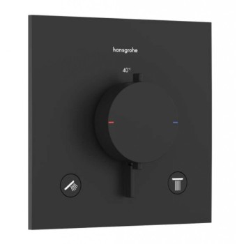 Dušas maisītājs Hansgrohe Ecostat Comfort E ar termostatu iebūvējams, 2 ierīcēm, matēti melns 33711670