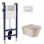Комплект для унитаза Sanindusa Sanfix с рамой и унитазом Urb.y 48 Rimfree Taupe Matt с крышкой SoftClose и Белая кнопка