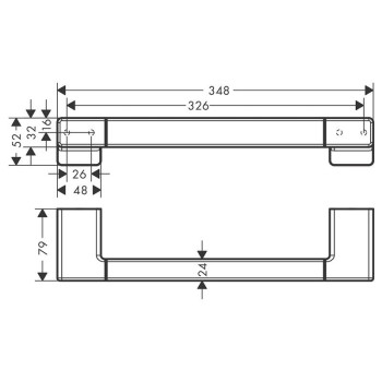 Rokturis Hansgrohe AddStoris, garums 35 cm, birstēts melns hroms 41744340