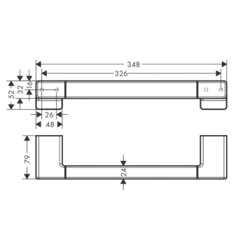 Hansgrohe AddStoris rankena, 35 cm ilgio, matinė juoda 41744670