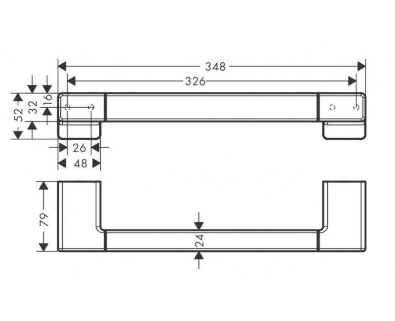 Rokturis Hansgrohe AddStoris, garums 35 cm, matēti melns 41744670