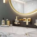 Glāzes aksesuāriem Hansgrohe AddStoris ar turētāju, matēts stikls/pulēts zelta izskats 41749990