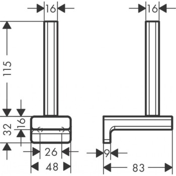 Tualetes papīra turētājs Hansgrohe AddStoris, hroms 41756000