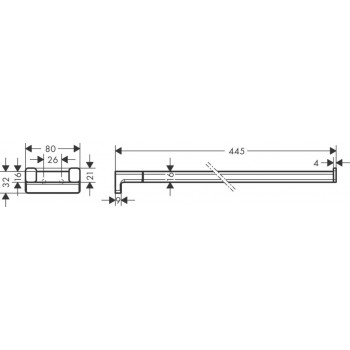 Dvieļu turētājs Hansgrohe AddStoris Dubultais garums 45 cm, matēti balts 41770700