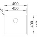 Virtuves Izlietne BLANCO CLARON 450-U InFino O.AF Nerūsējošais tērauds, Satīna spīdīga 521575