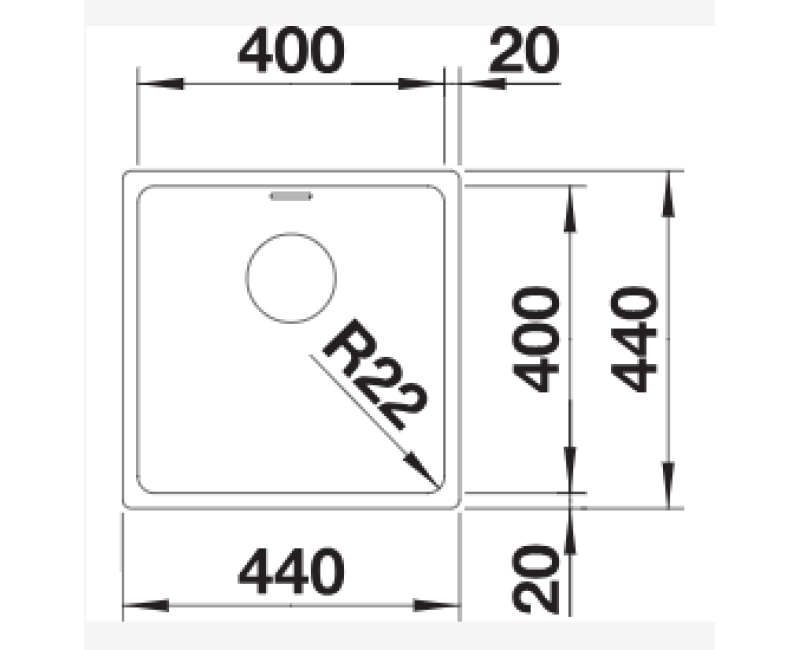 Кухонная мойка BLANCO ANDANO 400-U SATIN InFino O.AF Нержавеющая сталь, глянцевый сатин 522959