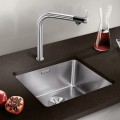 Virtuves Izlietne BLANCO ANDANO 450-U SATIN InFino O.AF Nerūsējošais tērauds, Satīna spīdīga 522963