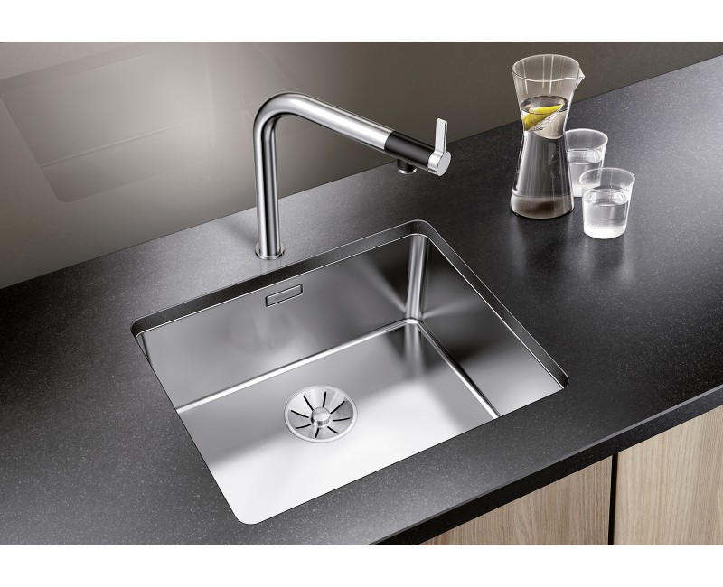 Virtuves Izlietne BLANCO ANDANO 500-U SATIN InFino O.AF Nerūsējošais tērauds, Satīna spīdīga 522967