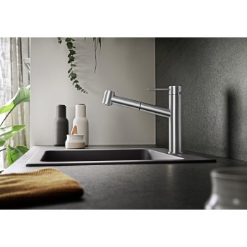 Virtuves izlietnes maisītājs BLANCO AMBIS-S Brushed Nerūsējošs tērauds HD  523119