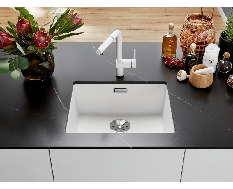 Virtuves Izlietne BLANCO SUBLINE 500-U SILG Soft white InFino O.AF SILGRANIT™, PuraDur™, Silti balts 527170