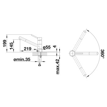 Virtuves izlietnes maisītājs BLANCO KANO Anthracite/hromēts HD 525028